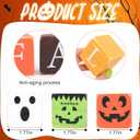 Halloween Square Wood Block Decorations - Fall Pumpkin Ghost Decorations,Spooky Tiered Tray Decorations,Halloween Party Photo Props,Pumpkin Ghosts Square Wooden Blocks Home Decorations