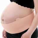 Momcozy Belly Bands for Pregnant Women, One-Piece & Portable Pregnancy Belly Band with Ergonest Back Support & Breathable Fabric  Adjustable Maternity Belt for Small/Round/High-Carrying Belly (Large, Oyster Pink)