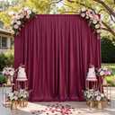 10ftx12ft Burgundy Backdrop Curtains for Parties, Wrinkle Free Polyester Burgundy Photo Backdrop Drapes 2 Panels 12 ft Long Back Drop Cloth for Wedding Birthday Photography Background Party