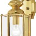 Livex Lighting 2007-02 Outdoor Wall Lantern with Clear Beveled Glass Shades, Polished Brass