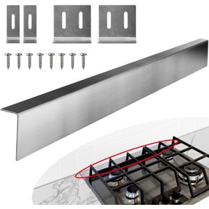 30" Stove Gap Filler, Slide-in Range Rear Filler Kit - Stainless Steel Backsplash for Stove, Easy to Install Backsplash Behind Stove Between Stove Range and Wall for Most Brand Kitchen Stoves (Silver)