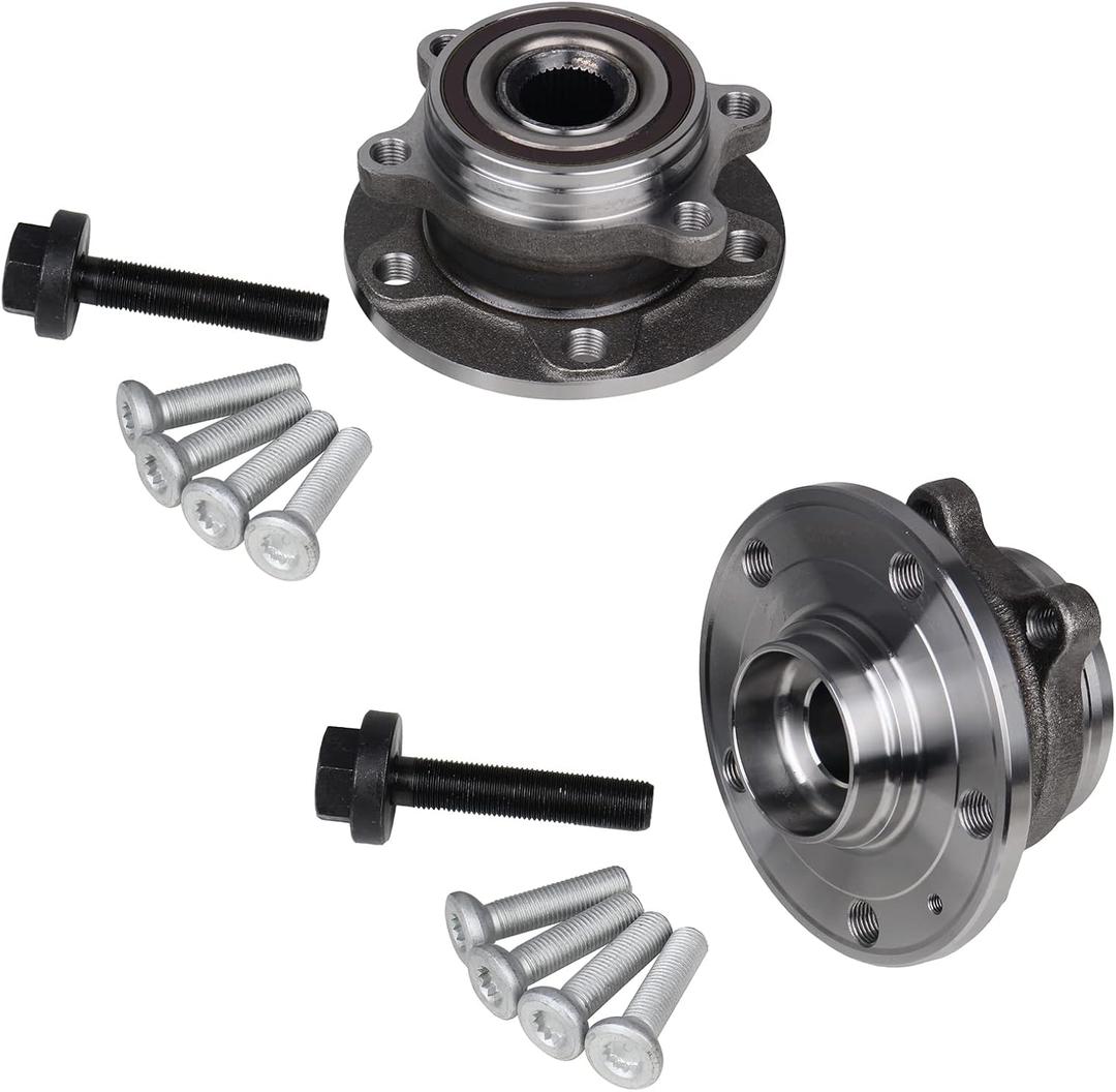 KUSATEC 513253-K 2PCS Front/Rear Wheel Bearing and Hub Assembly Fit For Audi A3 Q3 TT Quattro, VW Jetta Passat Golf GTI Beetle Tiguan CC Eos Rabbit, 5-Lug Bolts w/ABS KUSATEC 513253-K 2PCS Front/Rear Wheel Bearing and Hub Assembly Fit For Audi A3 Q3 TT Quattro, VW Jetta Passat Golf GTI Beetle Tiguan CC Eos Rabbit, 5-Lug Bolts w/ABS