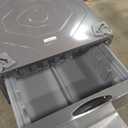 SAMSUNG 27-Inch Washer Dryer Pedestal Stand w/ Pull Out Laundry Storage Drawer, Stainless Steel, WE402NP/A3, Platinum