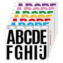 272 Pcs 24 Sheets Large Letter Stickers, 4 Inch Bulletin Board Letters, Vinyl Stick On Letters for Bulletin Boards, Self Adhesive Letters for Bulletin Board Classroom Window Door Decor (8 Colors)