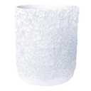 Decorative Trash Can Elegant Resin Carved Waste Basket 8"x10" Trash Bin Decor Rose Floral Garbage Can for Office Bathroom,Bedroom,Livingroom 8L/2.2Gallon(White)