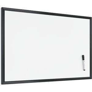 U Brands Magnetic Whiteboard 24" x 36", Black Wood Frame Dry Erase Board, Wall Mounted White Board for Office, Classroom, Home, Planning & Organization
