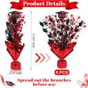 6 Pcs Graduation Table Centerpieces, Red and Black Graduation Table Decorations 2026 Metallic Foil Spray Grad Tabletop Centerpiece Star Burst Glitter Graduate Cap Class of 2026 Graduation Party Favors