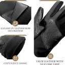 Winter Gloves for Women - Touchscreen Spandex Fleece Lining Cold Weather Gloves Anti-slip Driving Gloves (Black)