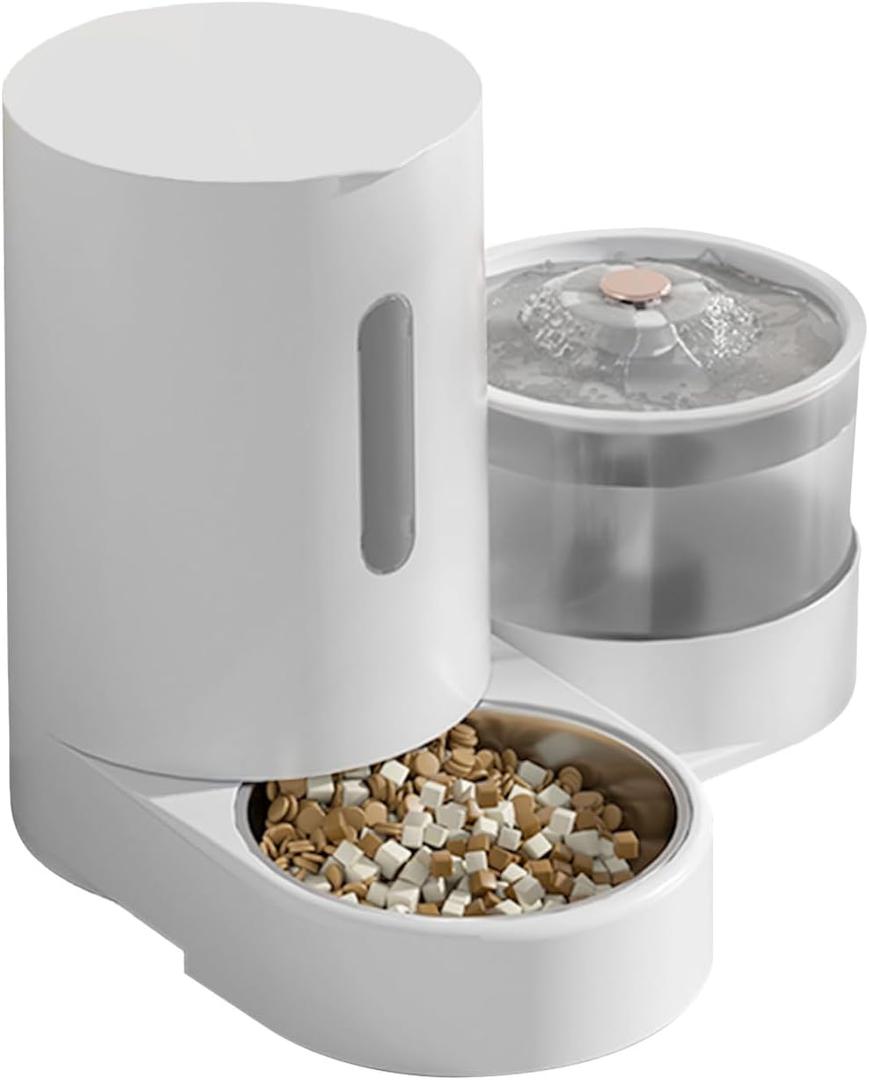 Automatic Cat Feeder Set: Two-in-one Gravity Feeder and Automatic Water Dispenser - Suitable for Small and Medium Sized Dogs, Cats, Rabbits - Gift for Office Workers, Travelers, cat Lovers