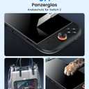 2-Pack Screen Protector Tempered Glass Compatible with Nintendo Switch 2 2025 [9H Hardness], Bubble-Free, Anti-Scratch, HD Clear with Alignment Frame Travel Case Friendly Cover Accessories (3-Pack)