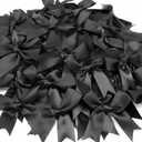 Black Gift Wrap Bows - 50pcs 3.3 Inch Elegant Bows for Gift Wrapping, Party Decorations, Wedding Decor, Birthday Presents, Holiday Gifts, DIY Crafts, Baby Shower, Anniversary, Christmas, Gift Bags (1 count (Pack of 50))