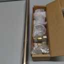 Ivilon Drapery Treatment Window Curtain Rod - Acrylic Ball 1 inch Pole. 48 to 86 Inch. Warm Gold