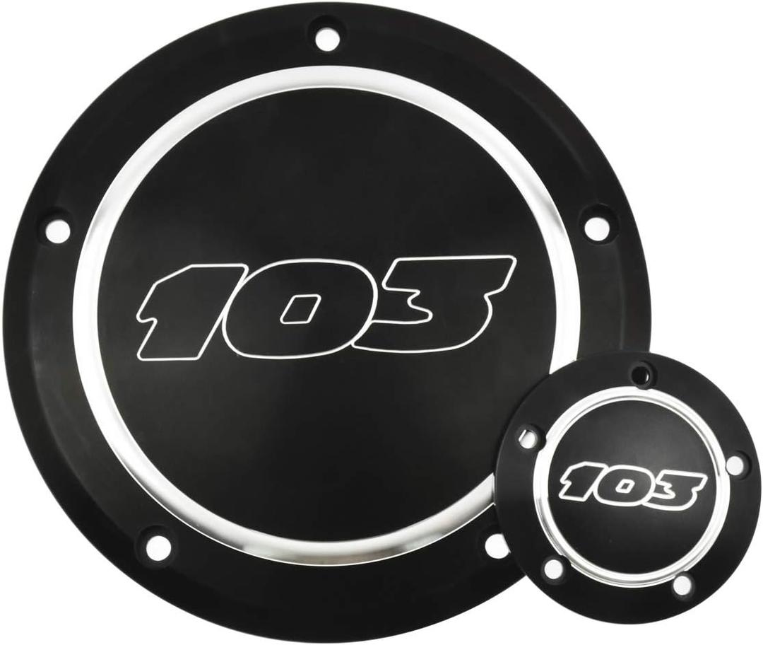 5 Hole Derby Cover Timing Points Cover Fit for Harley Twin Cam Dyna Softail Touring Road King Electra Glide Street Glide Road Glide Tri Glide 1999-2017 103 Black