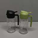 TrendPlain 16oz/470ml Glass Olive Oil Sprayer for Cooking  2 in 1 Olive Oil Dispenser Bottle for Kitchen Gadgets and Air Fryer Accessories, Salad, BBQ - Black & Green