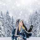 Mocsicka Winter Wonderland Backdrop Winter Snowy Forest Background Frozen Trees Landscape Decoration Newborn Children Portrait Photo Studio Booth Props (8x6ft)