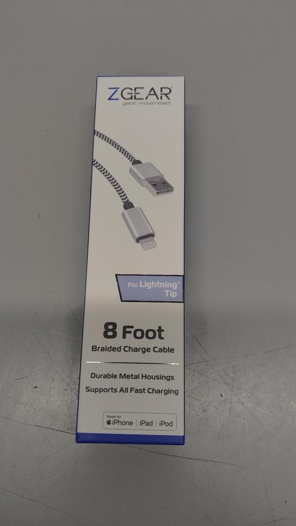 ZGEAR 8-foot Braided Charge Cable with a Lightning Tip