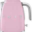 SMEG 50's Retro Style Electric Water Kettle with Automatic Shutoff, Removable Base, and Water Indicator, KLF03PKUS, Pink