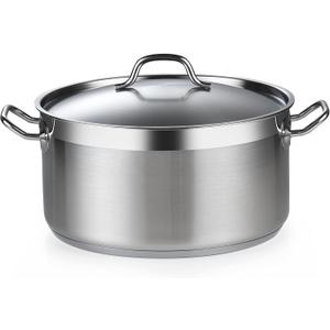 Cooks Standard Dutch Oven Casserole with Lid, 9 Quart Professional Stainless Steel Stockpots, Silver