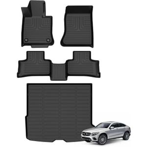 Floor Mats & Cargo Liner for 2023 2024 2025 Mercedes Benz GLCGLC 300GLC 350eGLC 43 AMG(Not for Coupe), All Weather Automotive TPE Set Anti-Slip Waterproof Floor Liners Accessories