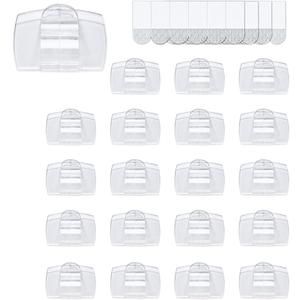 Indoor Large Clear Cord Clips with Adhesive Strips- Wall Hooks 40 Clips+ 48 Strips, Damage-Free Design