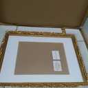 ArtXO 12x16 Picture Frame Wooden, Display Pictures 8.5x11 with Mat or 12x16 Without Mat, Wall Hanging Photo Frame, Vintage Poster Frame Gold