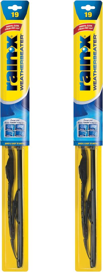 Rain-X 820153 WeatherBeater Wiper Blades, 19" Windshield Wipers (Pack Of 2), Automotive Replacement Windshield Wiper Blades That Meet Or Exceed OEM Quality And Durability Standards