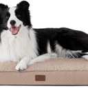 Bedsure Dog Bed for Large Dogs - Orthopedic Waterproof Puppy Beds with Removable Washable Cover, Egg Crate Foam Pet Mat, Suitable for Pet Up to 65 lbs (36.0"L x 27.0"W x 3.0"Th, Light Brown)
