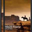 A PLUS MAX 16x22 Picture Frame Set of 2 Black Light Weight Wall Mount