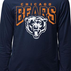 Junk Food Clothing x NFL - Chicago Bears - Bold Logo - Unisex Adult Long Sleeve Fan T-Shirt for Men and Women - Size 3X-Large