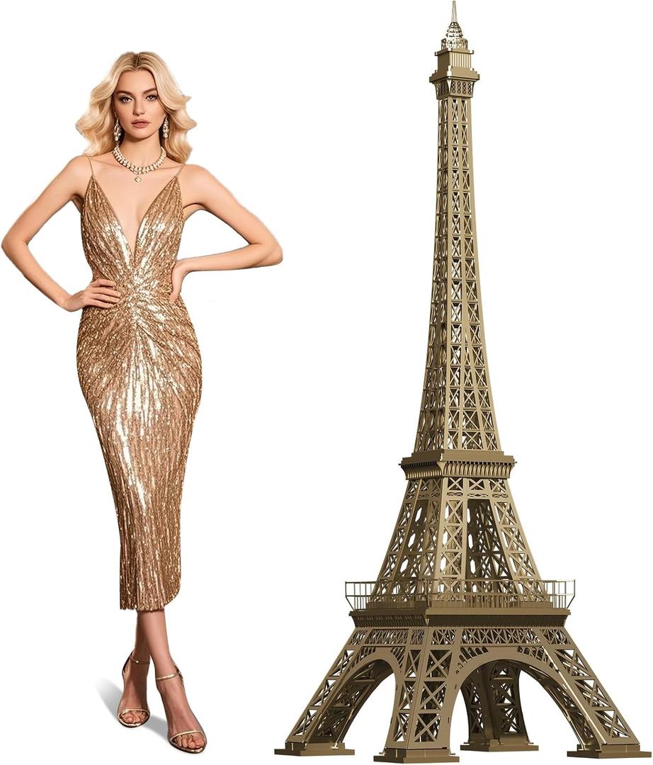5.8 Ft French Eiffel Tower Shape Party Photo Booth Props Decorations Life Size Paris Tower Backdrop Parisian Themed Banner for France Birthday Party Bedroom Decorations Supplies Decor