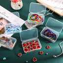 Jetec 6 Pieces Mini Plastic Clear Beads Storage Containers Box for Collecting Small Items, Beads, Jewelry, Business Cards, Game Pieces, Crafts (3.3 x 2.1 x 1 Inch)