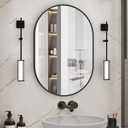 Oval Bathroom Mirror Wall Vanity Oval Mirrors, 20"x30" Black Bathroom Mirrors for Over Sink Pill Mirrors Capsule Wall Mounted Mirror, Modern Mirror with Metal Frame for Wall Decor