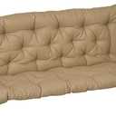 59" x 38" Tufted Bench Cushion for Outdoor Furniture, 3-Seater Replacement for Swing Chair, Patio Sofa/Couch, Overstuffed, Includes Backrest, Khaki