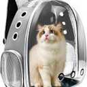 Cat Backpack Carrier, Pet Cat Carrier with Ventilated Design for Carrying Puppy Cats, Pet Carrier Backpack for Traveling/Hiking/Camping/Outdoors Airline Approved Travel Carrier (Grey)