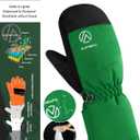 Kids Ski Gloves Waterproof Winter Snow Gloves for Boys Girls Cold Weather Windproof Warm Mittens for Snowboard Sport Outdoor (4-6 years old, Green)