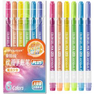 Glitter Gel Pens, 6 Pack Glitter Pens For Adults Coloring Books, 1.0mm Point Colored Pens, Large Capacity Ink Pens for Coloring, Writing, Drawing, Journaling, Note Taking, Office, Home