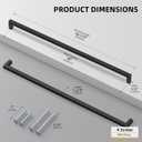 Goldenwarm 10 Pack 18 Inch Black Cabinet Handles Matte Black Drawer Pulls Stainless Steel Cabinets Hardware Square Bar Modern for Kitchen Bathroom Cupboard