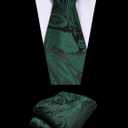 COOFANDY Men's Suit Vest Tie Set 3PC Paisley Jacquard Waistcoat and Necktie Pocket Square for Holiday Party Wedding