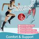 4 Pack Compression Socks for Women & Men 15-20 mmHg - Best Support for Nurses, Running, Hiking, Recovery (Black)