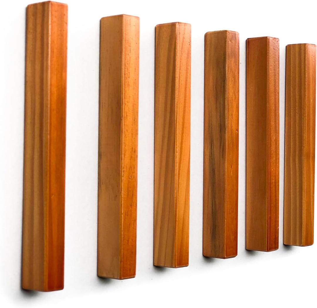 Wooden Drawer Pulls  No-Drill Handle for Cabinets Doors, Easy Install Wood Pulls Handle, PU Coated Durable Design, Modern Minimalist Cabinet Handles, Sleek Handle Grab for Home & Office