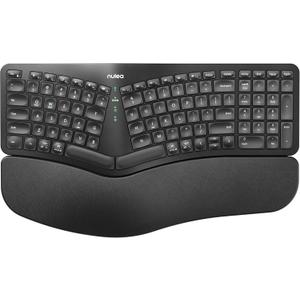 Nulea RT05B Wireless Ergonomic Keyboard, Split Keyboard with Cushioned Wrist Rest, Bluetooth and USB Connectivity, USB-C Rechargeable, Compatible with Windows/Mac