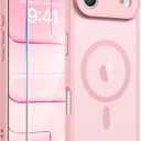 3 x FNTCASE for iPhone Air Case: [Compatible with Magsafe] Translucent Matte Cases with [Full Camera Protection] [Screen Protector] Military Grade Shockproof Protective Phone Cover - Light Pink