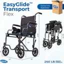 Invacare Transport Wheelchair for Adults, Compact Lightweight Wheel Chair with Foldable Backrest, Flip-Back & Removable Desk-Length Arms, 19" Seat, Swing-Away Footrests, Portable Travel Transfer Chair