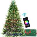 HOLLO STAR 6 ft Prelit Christmas Tree with 450 LED Lights, App Control, Aspen Artificial Christmas Tree, Multi-Color RGBW Lights, 1632 PE & PVC Branch Tips, Xmas Tree, for Home, Party