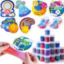 JOYIN 30 PCS Valentine Day Gift Cards with Galaxy Slime Stress Relief Fidget Toy for Kids Party Favor, Classroom Exchange Prizes, Valentines Party Favors, Greeting Cards
