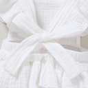 YOUNGER TREE Toddler Baby Girl Ruffled Sleeveless Romper Casual Summer Jumpsuit Cotton Linen Clothes (White) 3-6 months