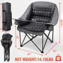 Camping Chairs for Adults 2 Pack Heavy Duty Padded Folding XL Camp Chair with Cup Holder, Supports 500lbs, Oversized Large Outdoor Widen Comfy Lawn Chairs for Tailgating Sports Beach
