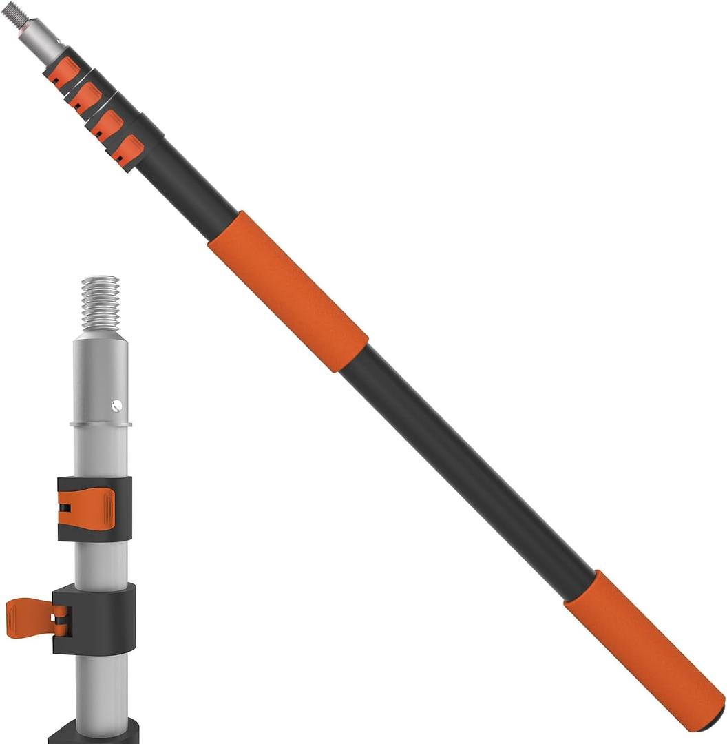LAANPOLE Telescoping Pole, 5-20FT Aluminum Extension Pole(26FT Reach), Multi-Purpose Paint Roller for Painting, Dusting and Cleaning