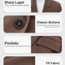 Mina Self 2026 Summer Women's Casual Blazer Jacket - Lightweight Fully Lined Classy Work Office Button Suit with Pockets, L