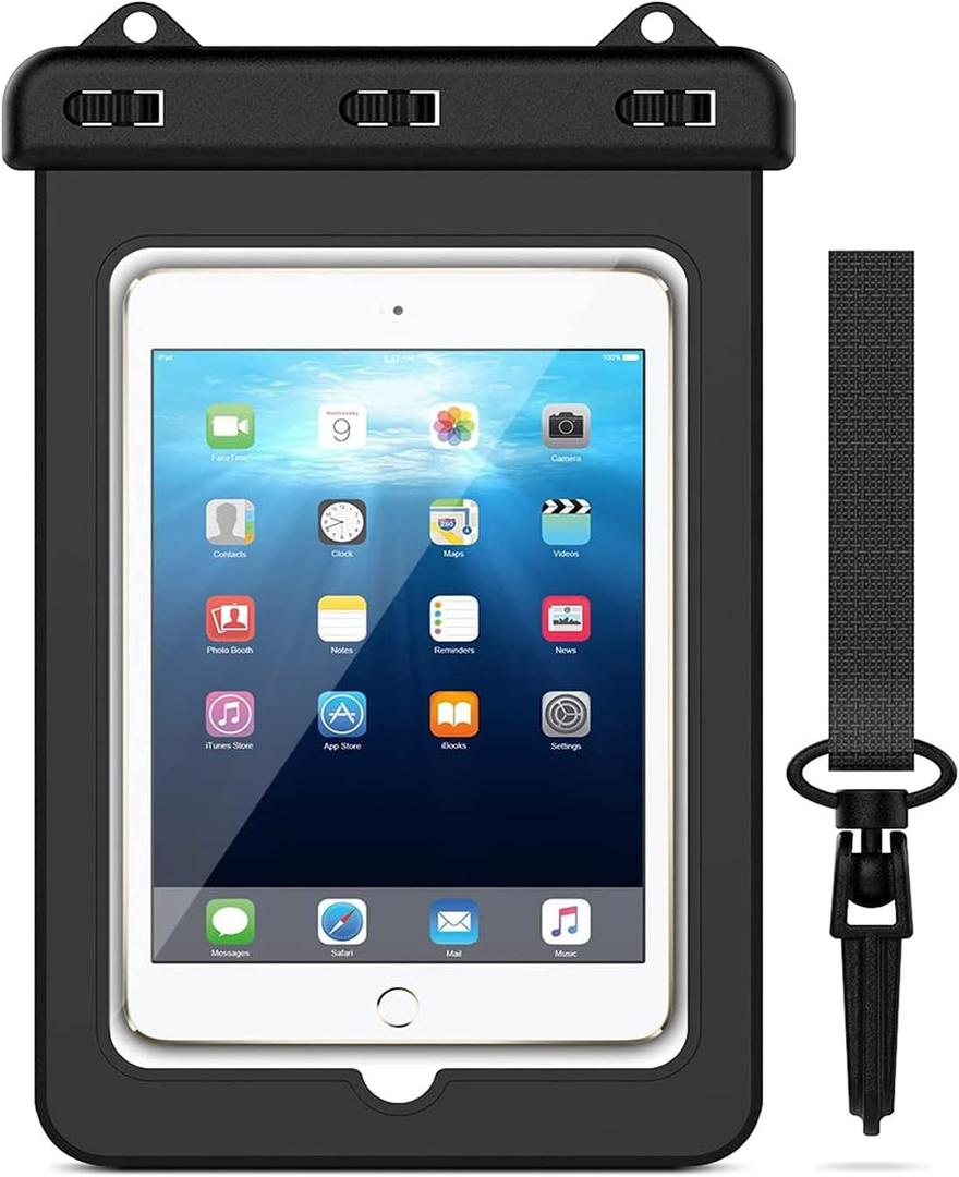 8 inch Waterproof Tablet Case, Tablet Pouch Dry Bag with Lanyard for iPad mini 2019/4 / 3/2, Galaxy Tab A / S2 / Tab E 8.0", ASUS ZenPad, Fire HD 8/7, Lenovo Tab M8, Up To 8 inch